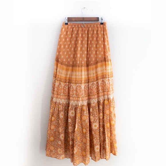 Spell Women's Maxi Skirt in Brown and Cream - Picture 4 of 15